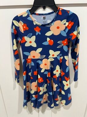 Tea Collection Navy Floral Long-Sleeve Girls Tunic Dress
